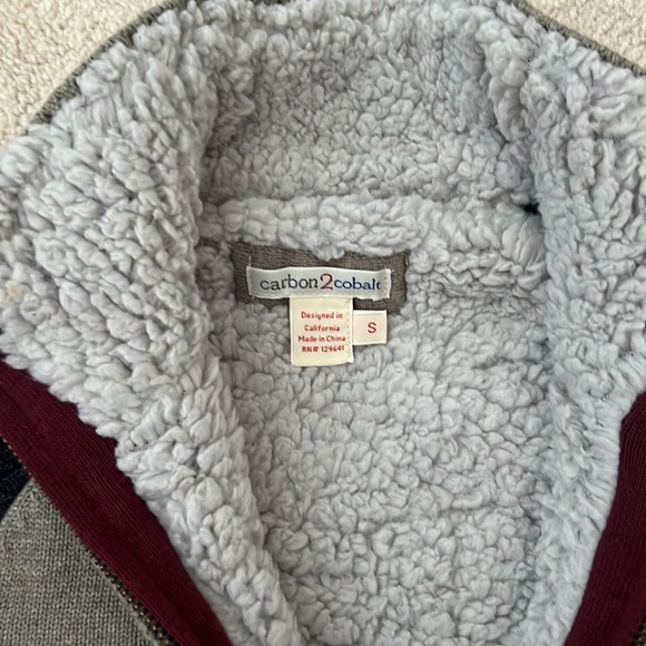 Carbon2Cobalt Mens Full Zip Sherpa Sweater - Picture 2 of 3